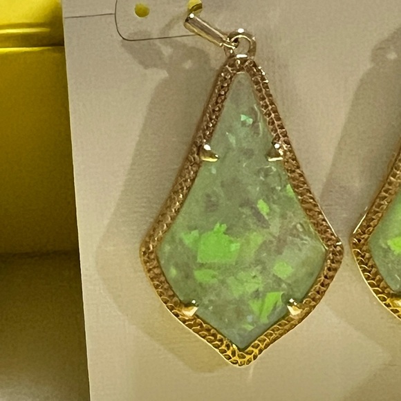 NWT Kendra Scott Alex Earrings Mint Illusion & Yellow Gold Rare & Retired GORG! - Picture 7 of 9